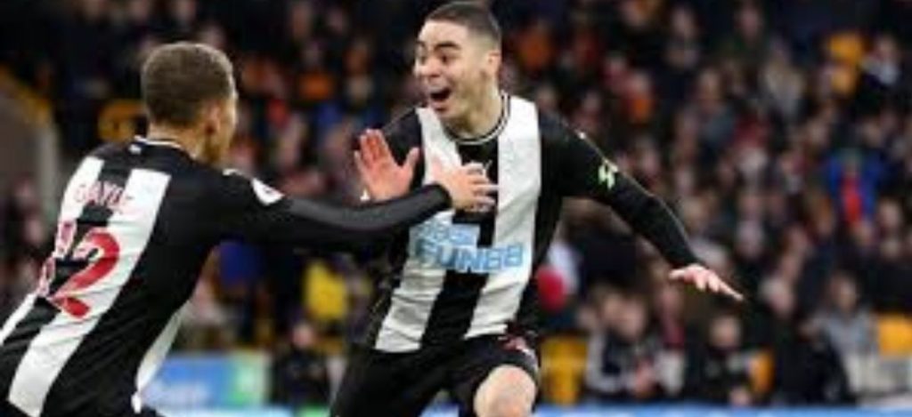 Newcastle's Miguel Almiron scores his first goal for Team