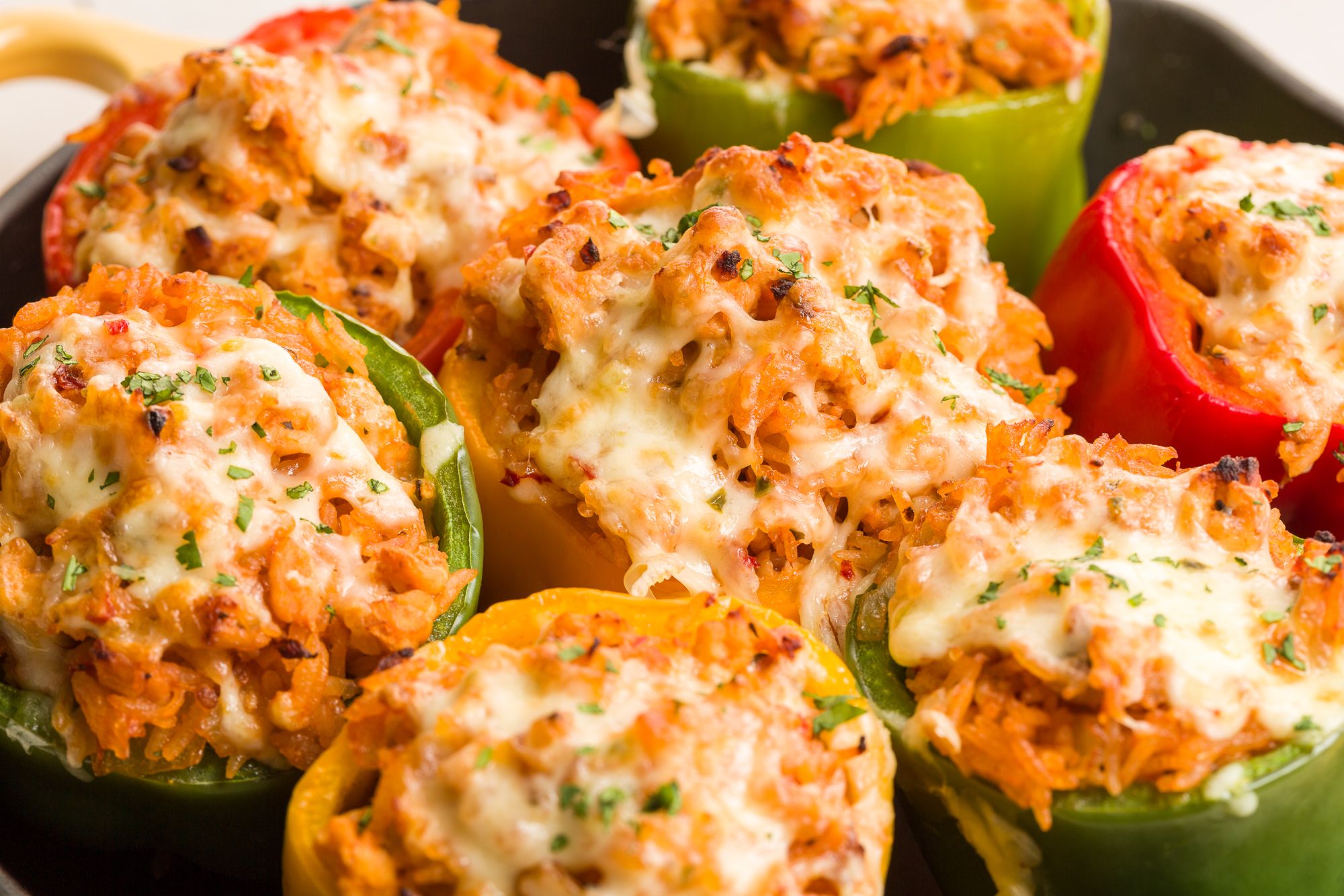Bell Peppers Stuffed with Turkey and Rice