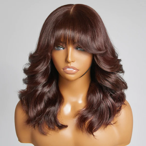 Layered wigs with bangs